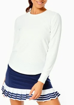 Palmetto Long Sleeve Top in White