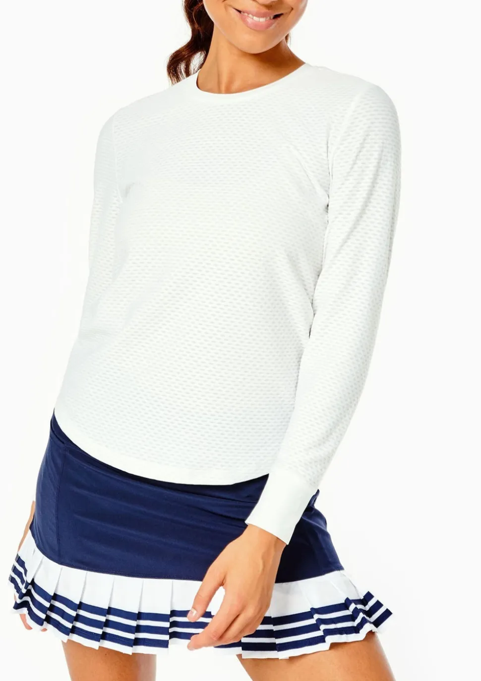 Palmetto Long Sleeve Top in White