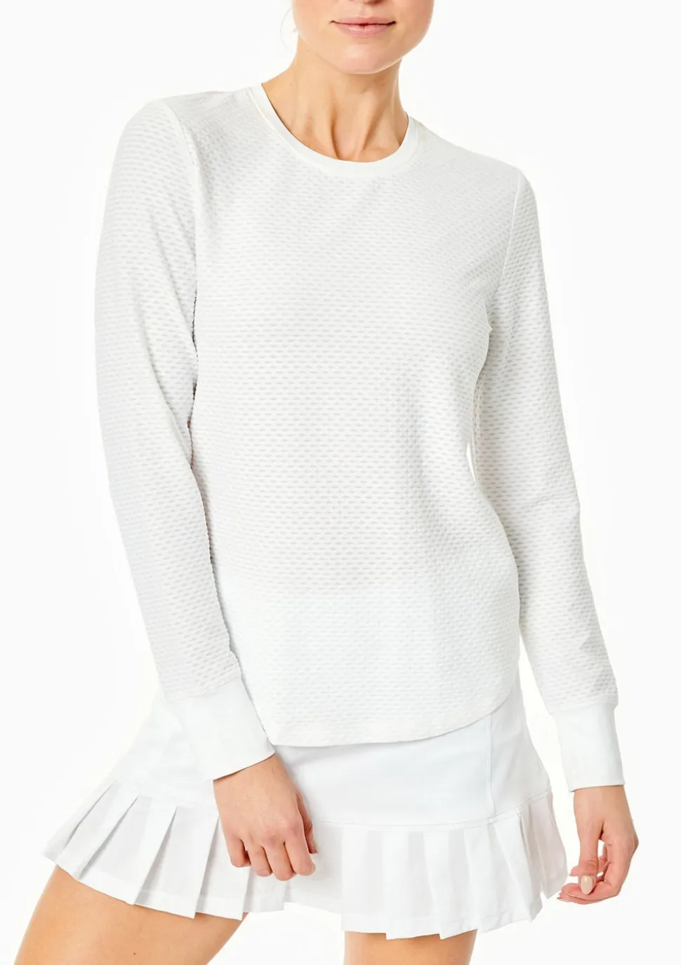 Palmetto Long Sleeve Top in White
