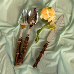 Panda Dark Bamboo Place Setting, Set of 5