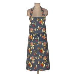 Pansy Apron Red & Grey