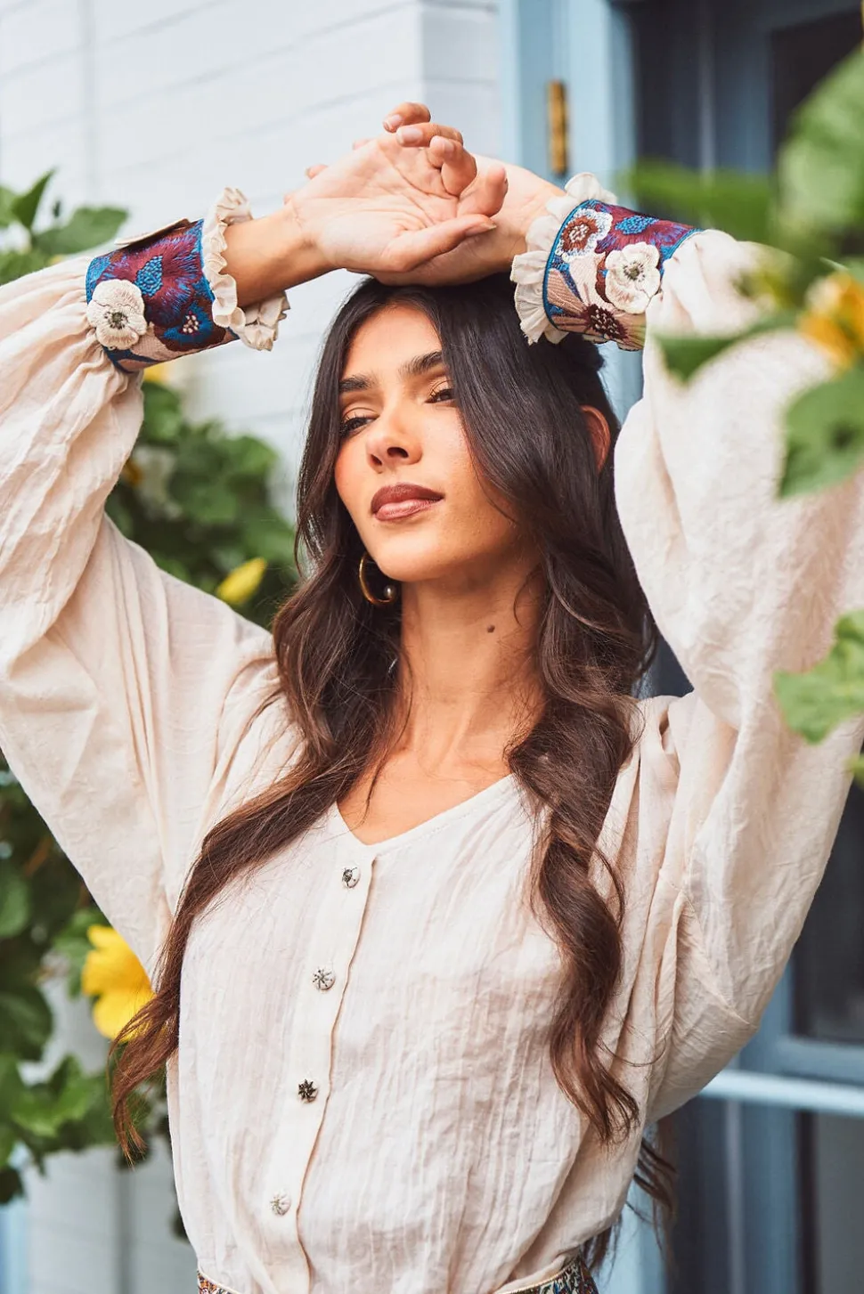 Pansy Blouse in Creme