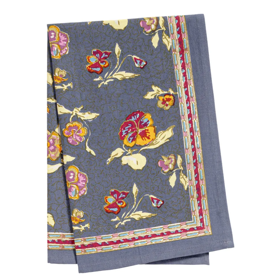 Pansy Tea Towels Red & Grey, Set of 3