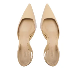 Paola Mid Patent Pump in Buff Beige