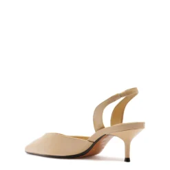 Paola Mid Patent Pump in Buff Beige
