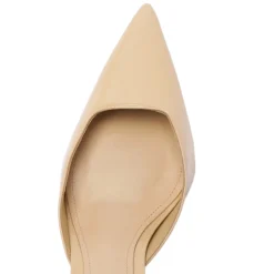 Paola Mid Patent Pump in Buff Beige