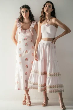 Parya Ruffle Skirt in Pink