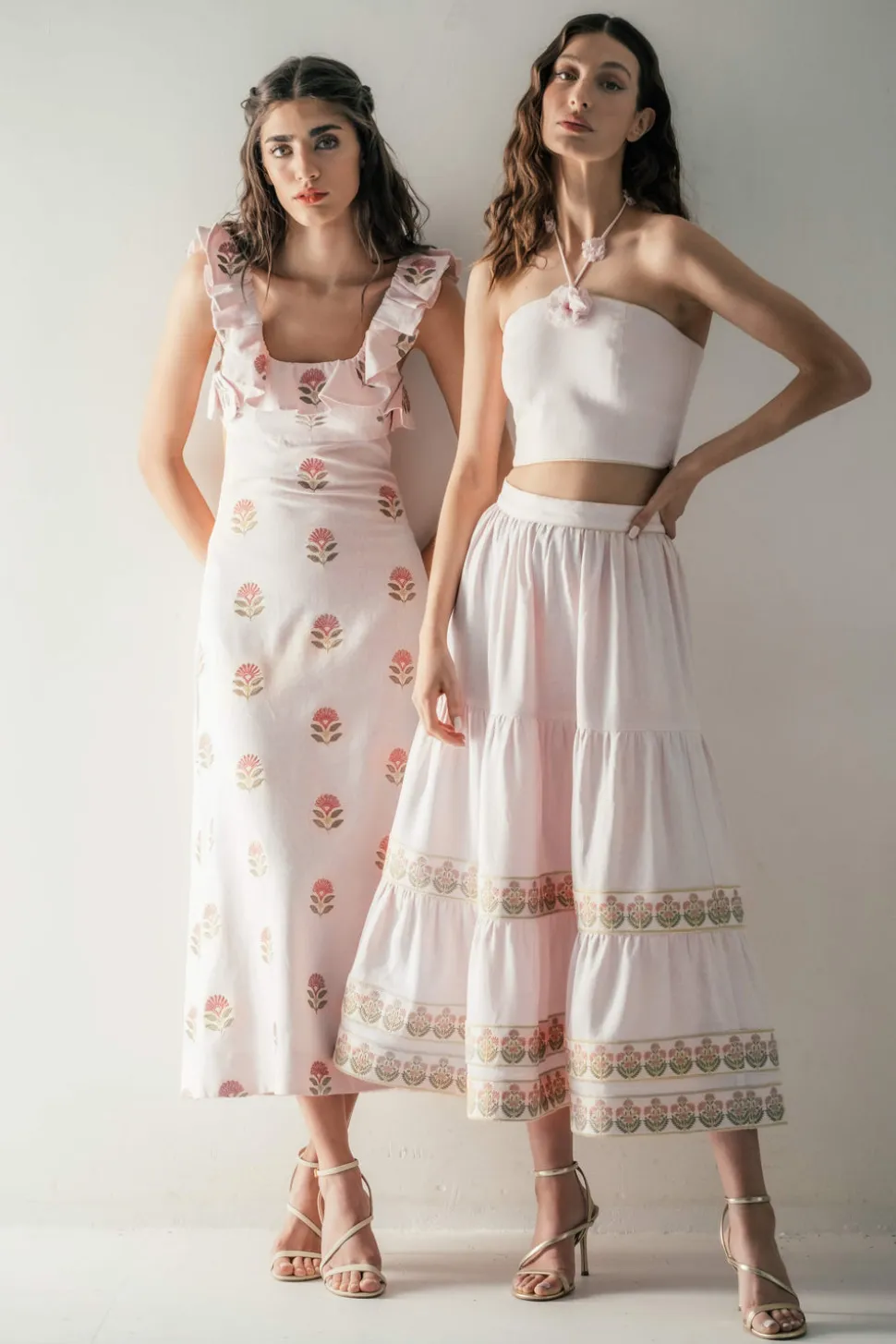 Parya Ruffle Skirt in Pink
