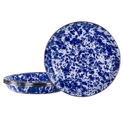 Pasta Plates in Cobalt Swirl, Set of 4