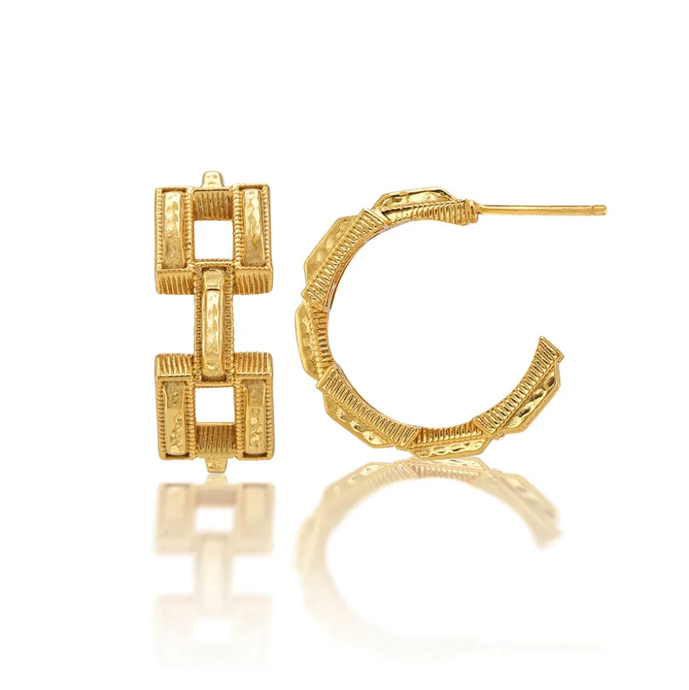 Pathway Hoop Earrings in Gold