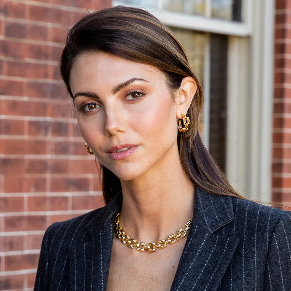 Pathway Hoop Earrings in Gold