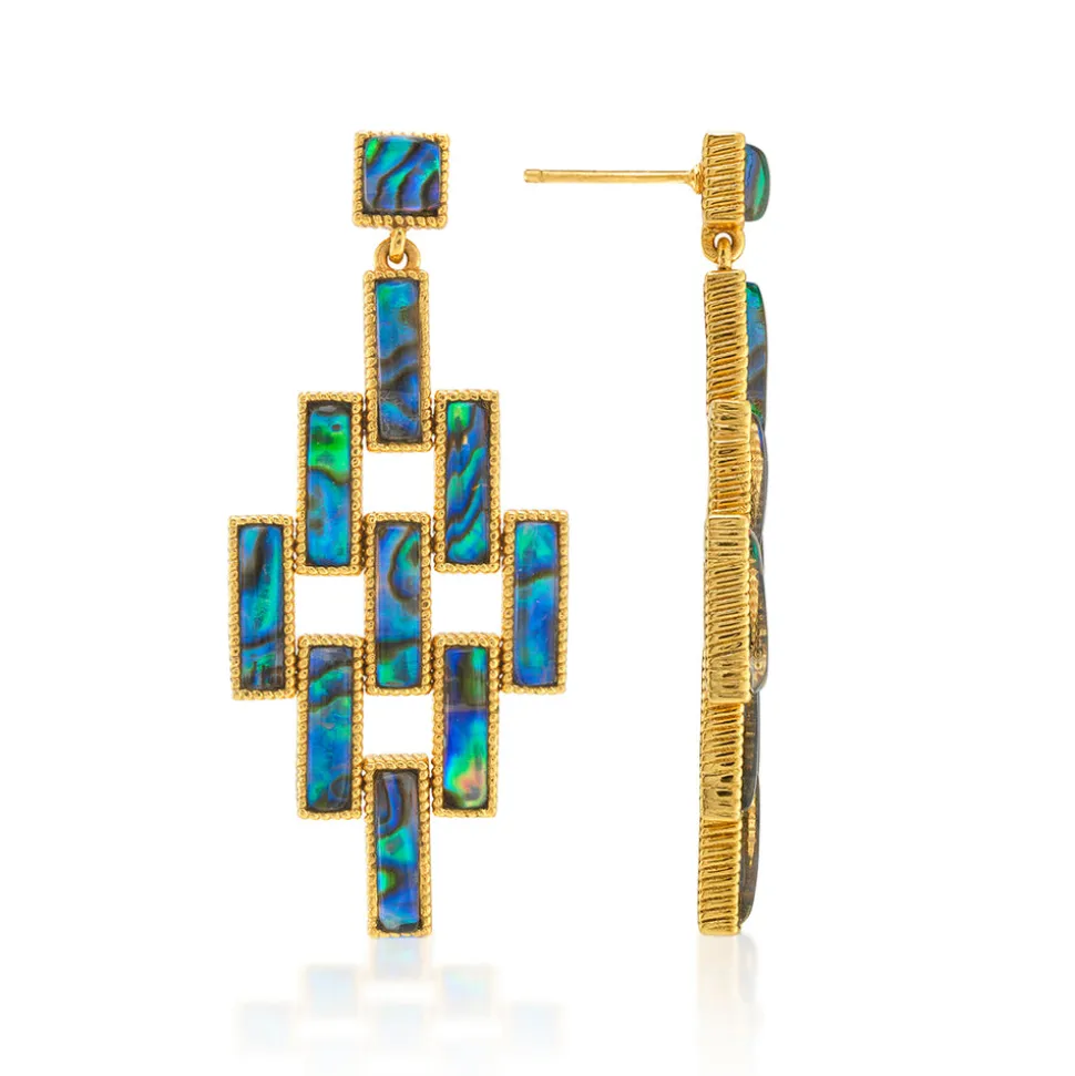 Pathway Post Drop Earrings in Abalone