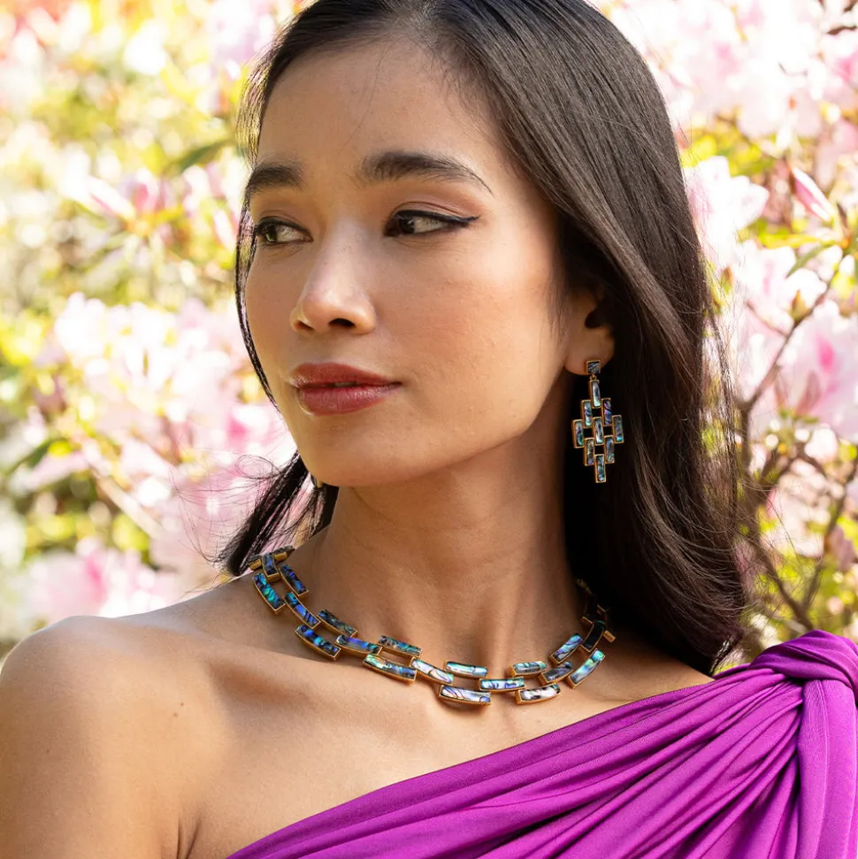 Pathway Post Drop Earrings in Abalone