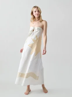 Patmos Tie Dress in Cream Multi