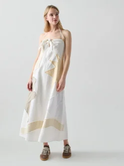Patmos Tie Dress in Cream Multi
