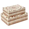 Patterned Hinge Covered Box, Set of 2