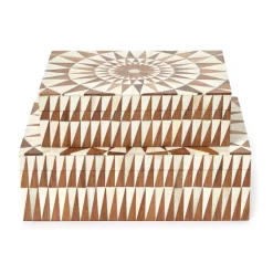 Patterned Hinge Covered Box, Set of 2