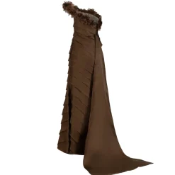 Patti Gown in Mink Satin Face Organza