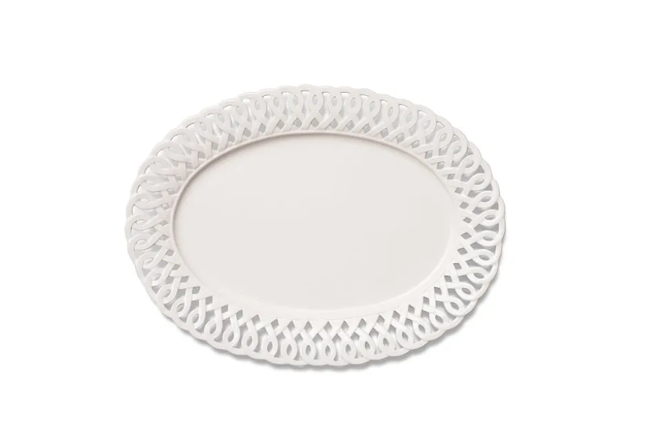 Paulette Oval Platter in White