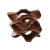 Pavilion Napkin Ring in Brown & Gold, Set of 4
