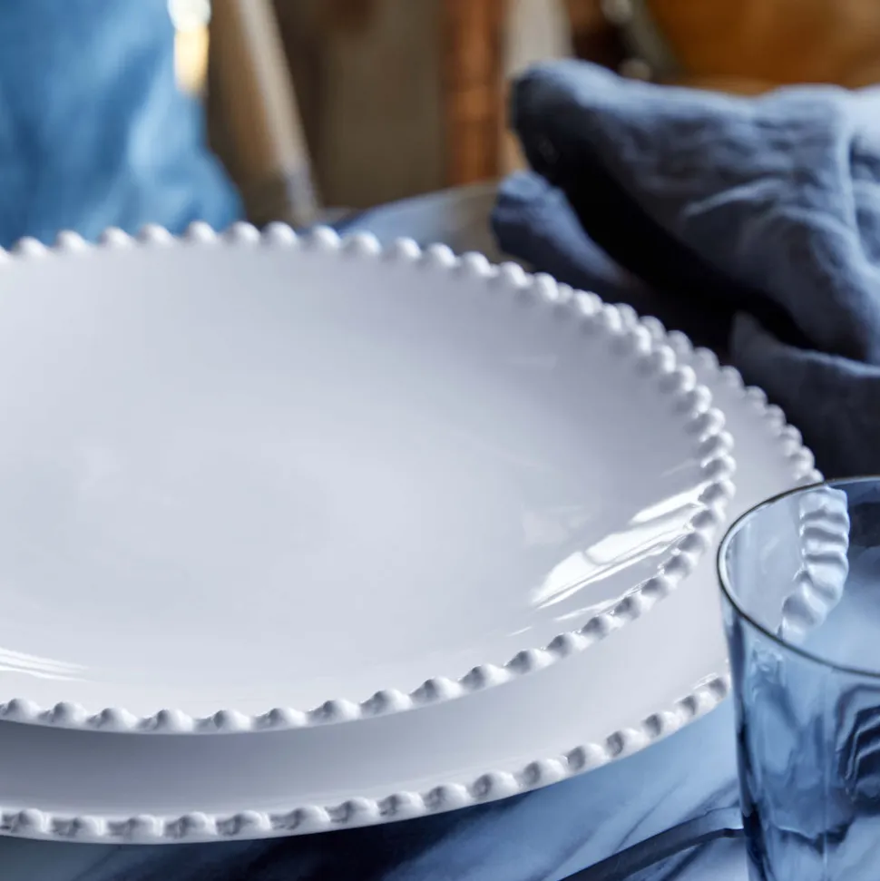 Pearl Collection Dinner Plates in White, Set of 6