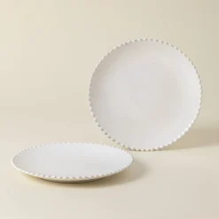 Pearl Collection Dinner Plates in White, Set of 6