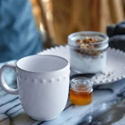 Pearl Collection Mugs in White, Set of 6