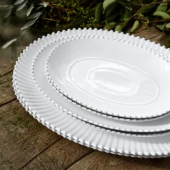 Pearl Collection Oval Platter 13" in White