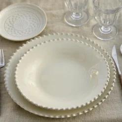 Pearl Collection Pasta Plates in Cream, Set of 6