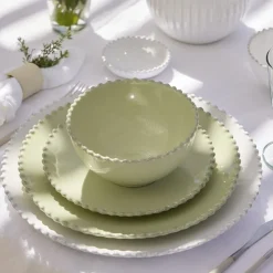 Pearl Collection Salad Plates in Lilly Green, Set of 6