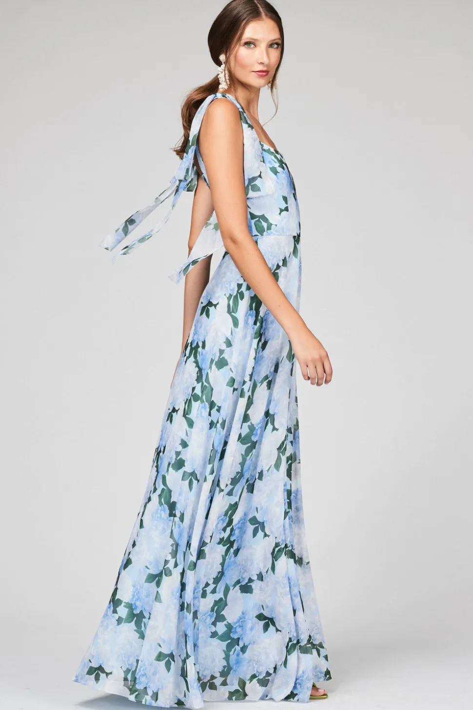 Pearl Gown in Glacial Peonies