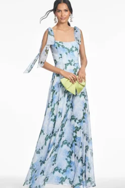 Pearl Gown in Glacial Peonies