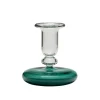 Pebble Glass Candlestick in Teal