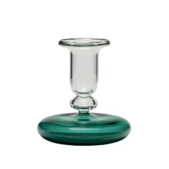 Pebble Glass Candlestick in Teal