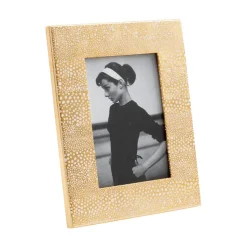 Pebble Lacquer Picture Frame in Gold