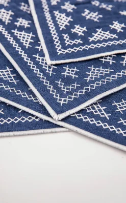 Pedralbes Placemats in Navy, Set of 4