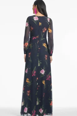Penny Gown in Dark Midnight Bouquet