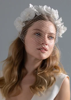 Peony Vine Headband in Cream
