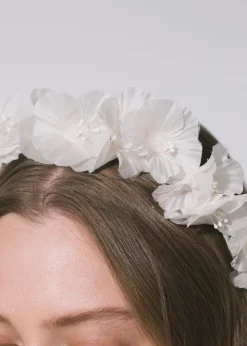 Peony Vine Headband in Cream