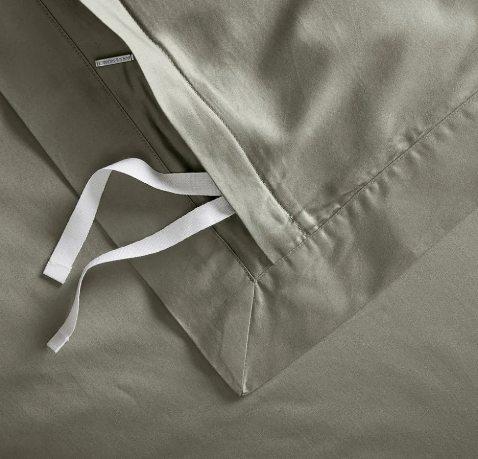 Percale Hemmed Duvet Set in Juniper