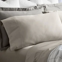 Percale Hemmed Pillowcase Set in Pewter