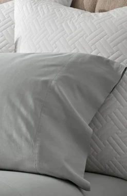 Percale Hemmed Pillowcase Set in Shore