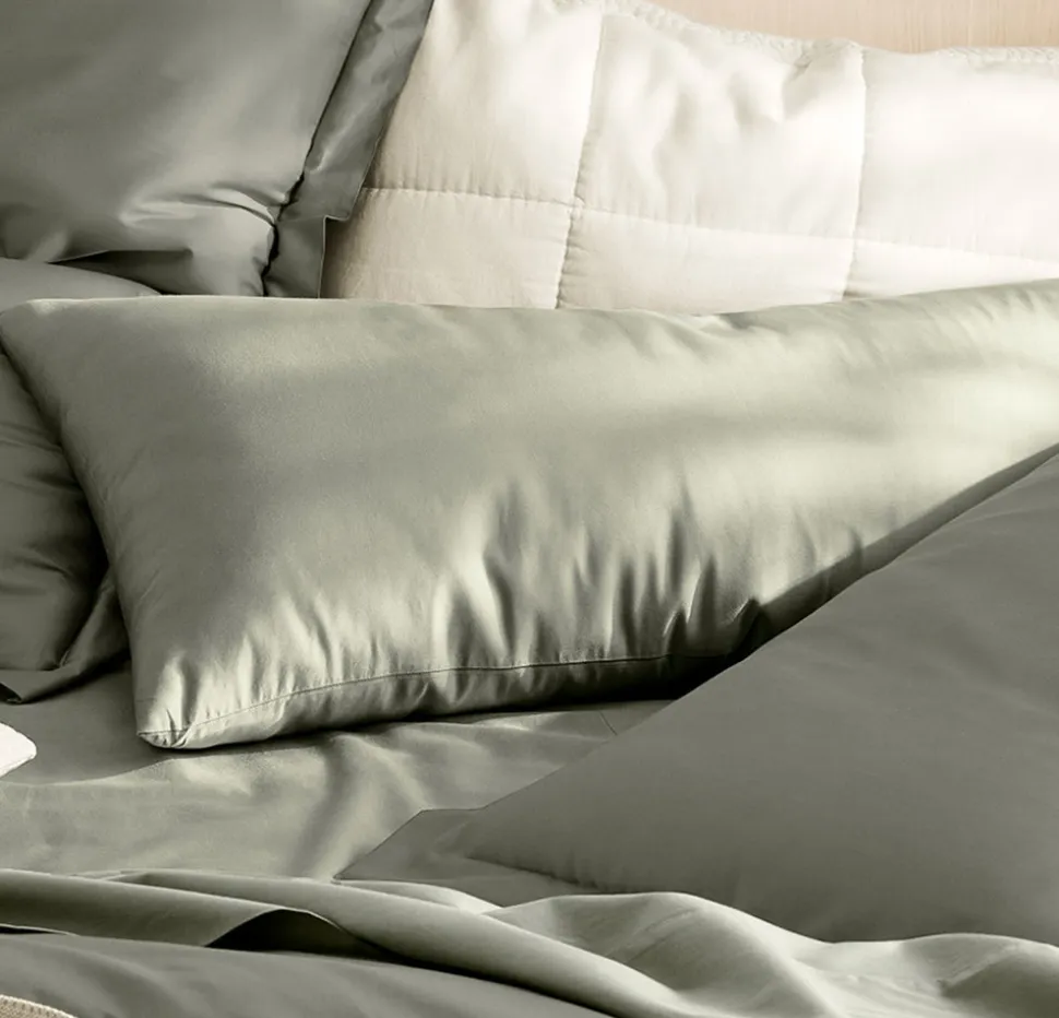 Percale Hemmed Pillowcase Set in Sageleaf