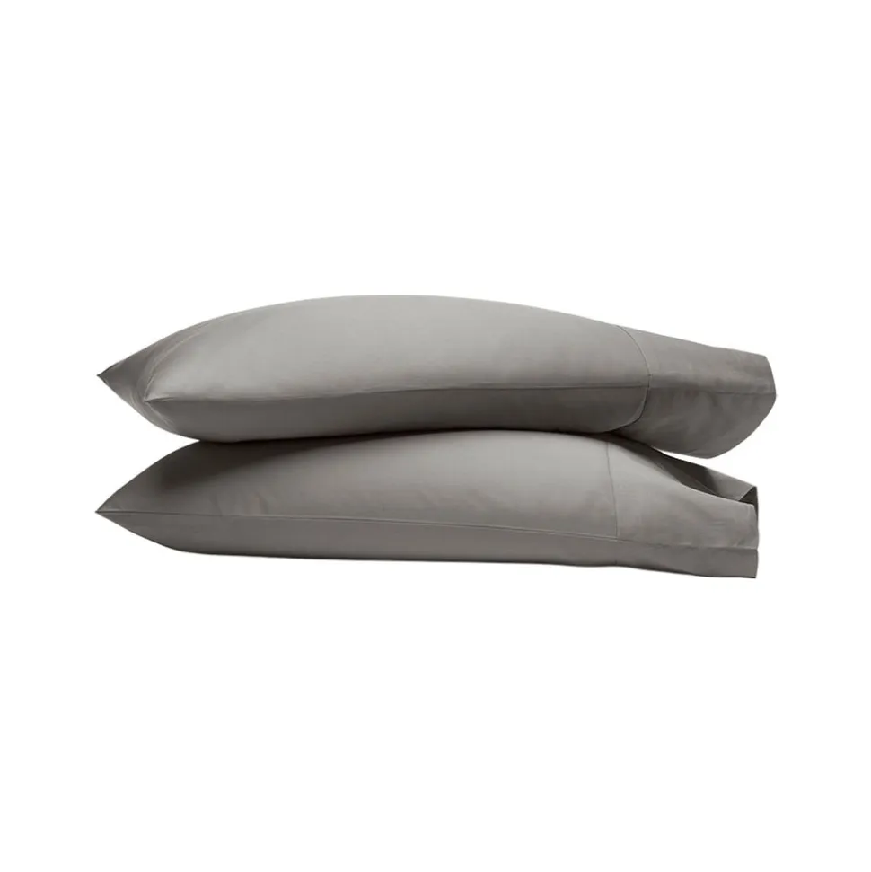 Percale Hemmed Pillowcase Set in Stone