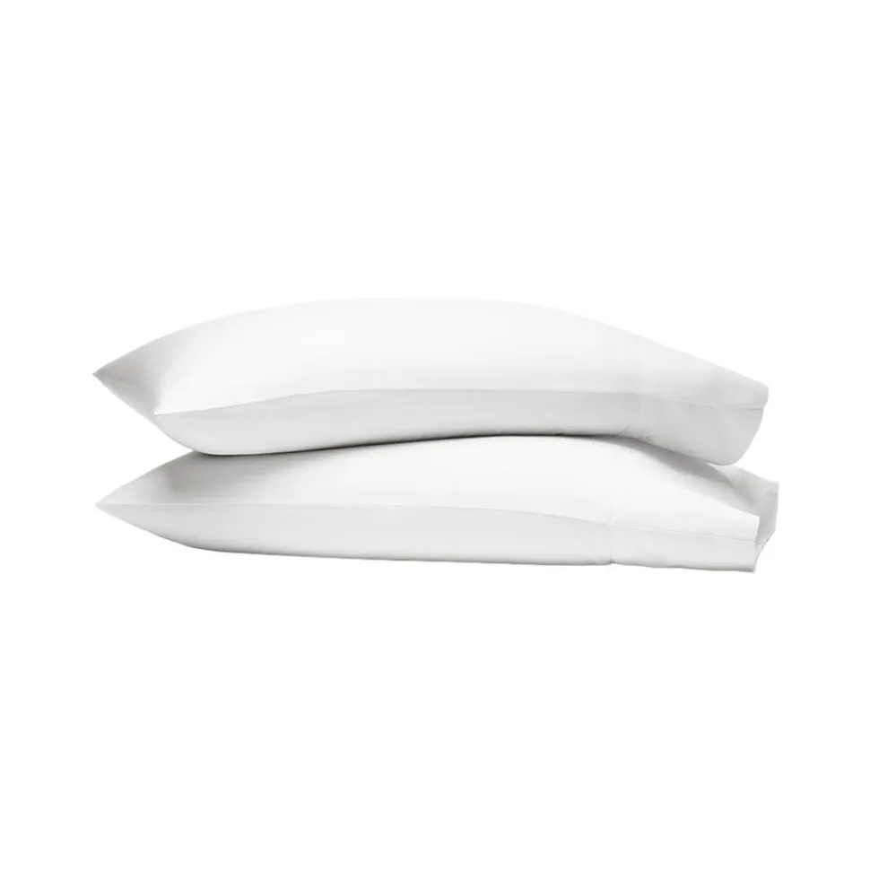 Percale Hemmed Pillowcase Set in White
