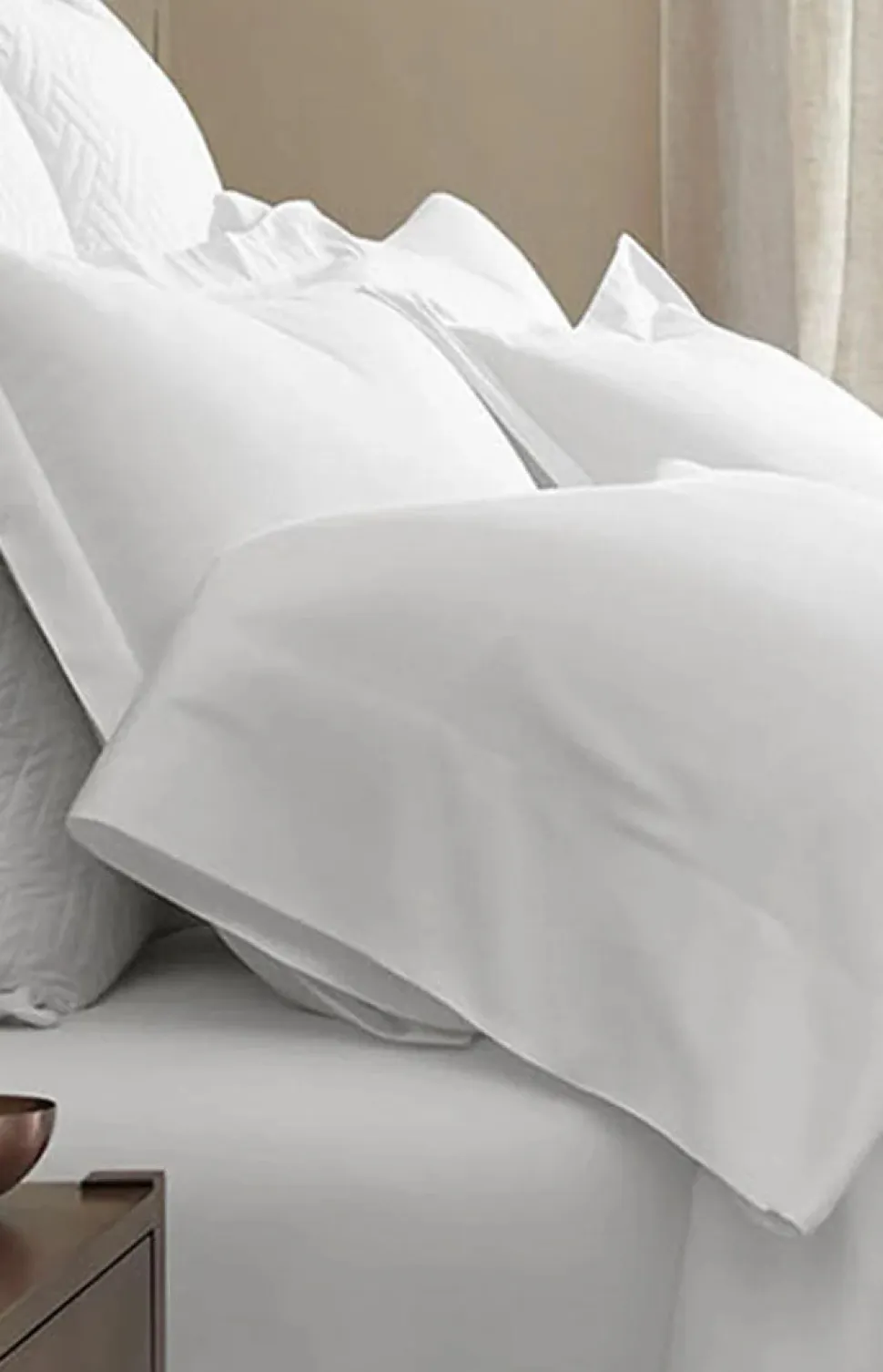 Percale Hemmed Pillowcase Set in White