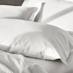 Percale Hemmed Pillowcase Set in White