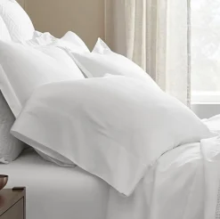 Percale Hemmed Pillowcase Set in White