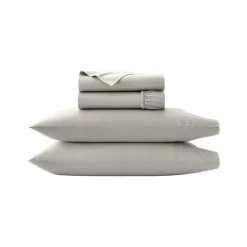 Percale Hemmed Sheet Set in Pewter