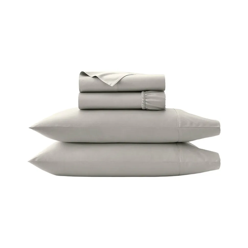 Percale Hemmed Sheet Set in Pewter